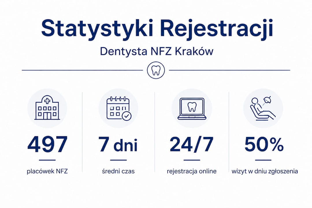 Grafika przedstawiająca najnowsze dane dotyczące liczby zarejestrowanych stomatologów.