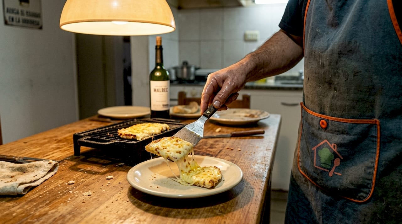 Provoleta recién salida del horno, lista para disfrutar en casa