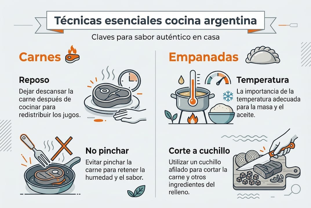 Infografía: los secretos y técnicas esenciales de la cocina argentina