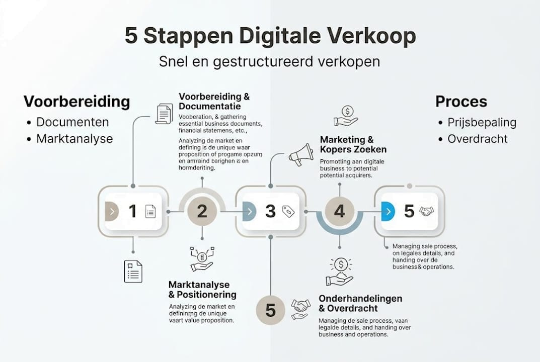 Stappenplan: digitale onderneming verkopen in 5 stappen
