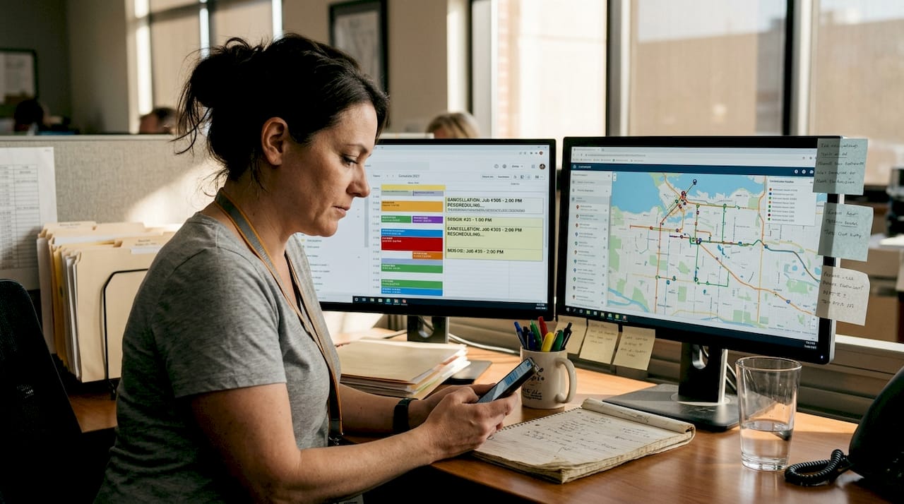 Dispatcher rescheduling jobs at busy desk