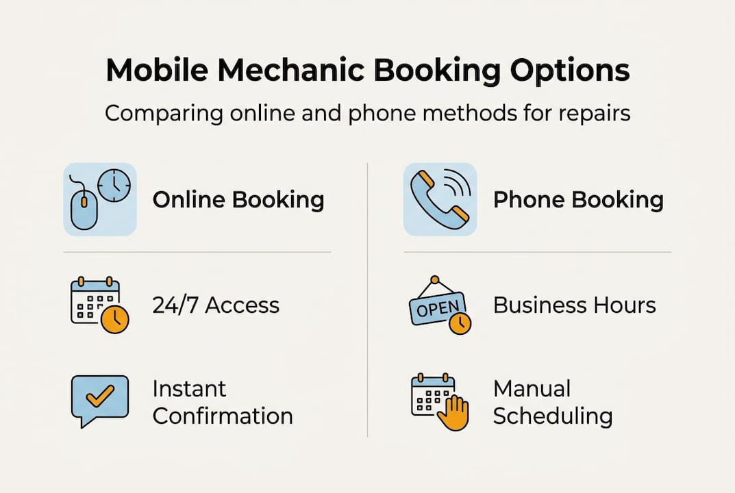 Infographic comparing mechanic booking methods