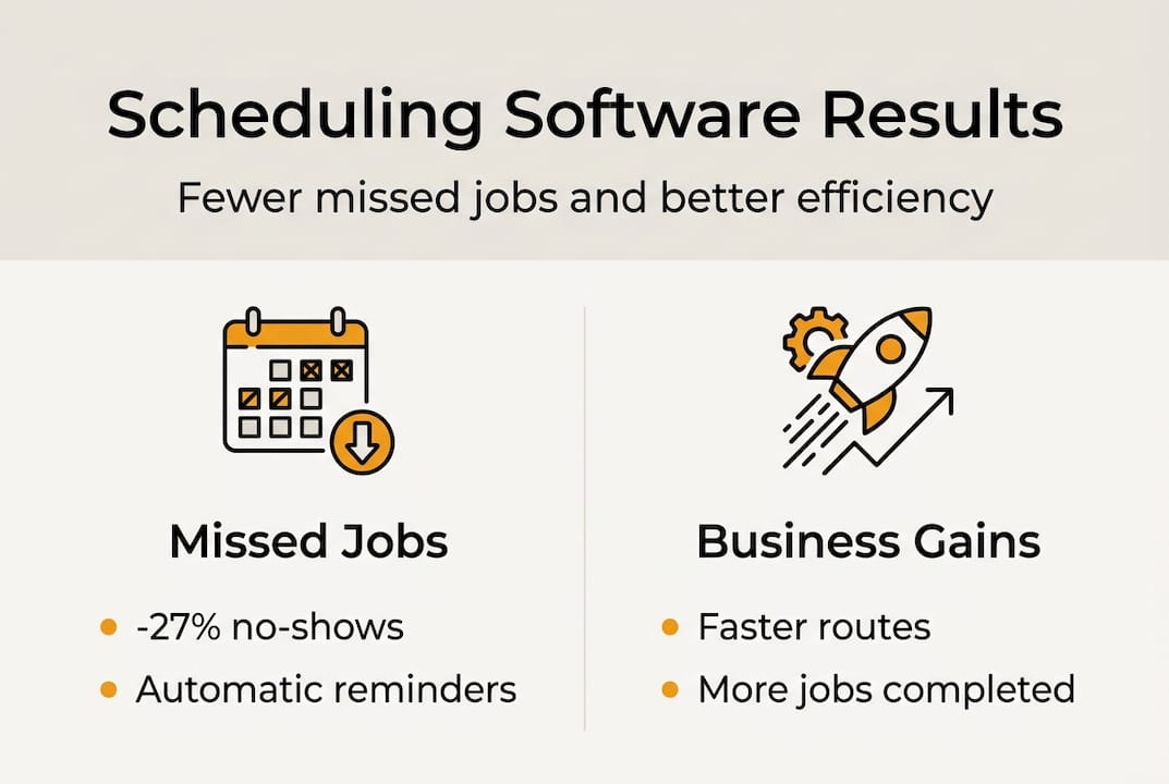 Infographic showing software impact on missed jobs