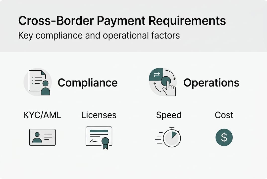 Infographic summarizing payment requirements and operations