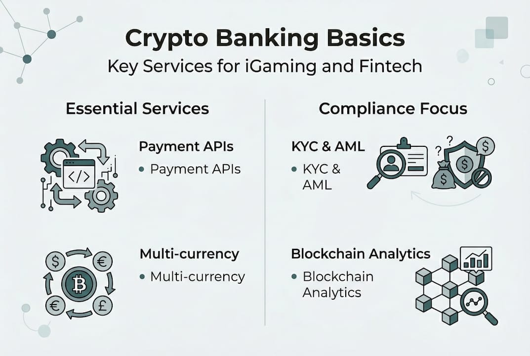 Infographic on crypto banking and compliance solutions