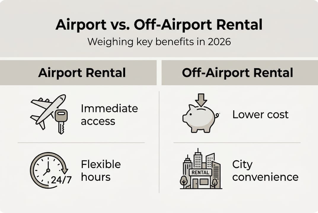 Infographic comparing airport and off-airport rental