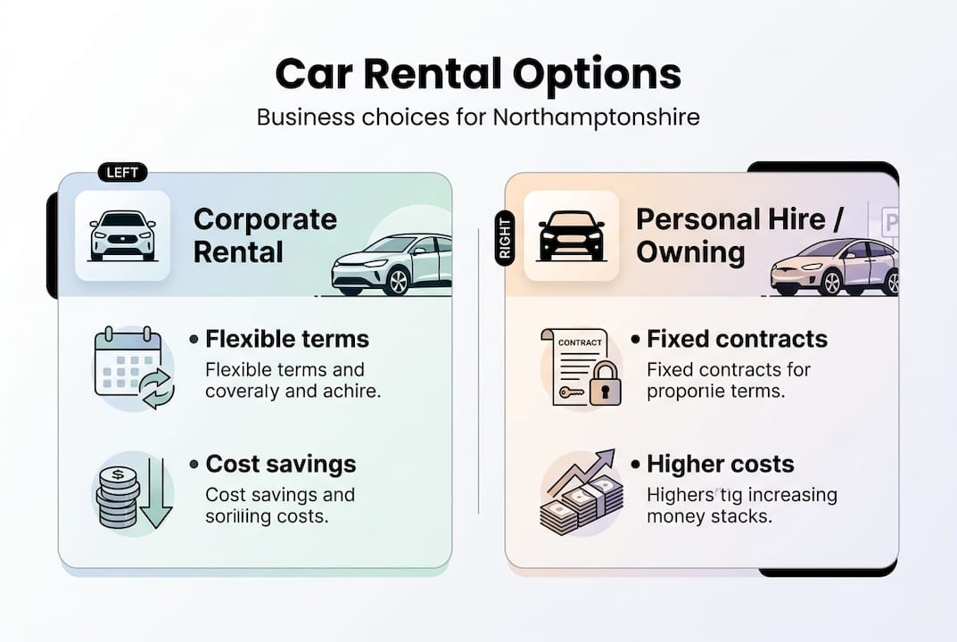 Infographic compares car rental options for businesses