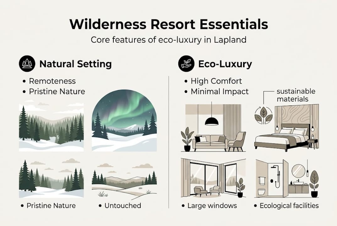 Infographic showing Lapland resort core features