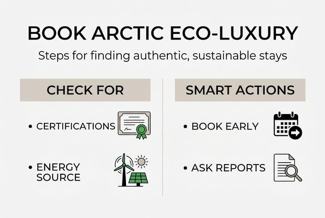 Infographic showing steps for authentic eco-friendly booking