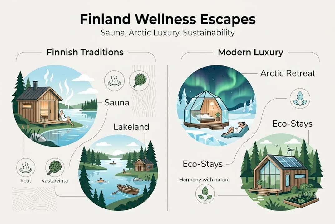 Infographic on Finland wellness tourism highlights
