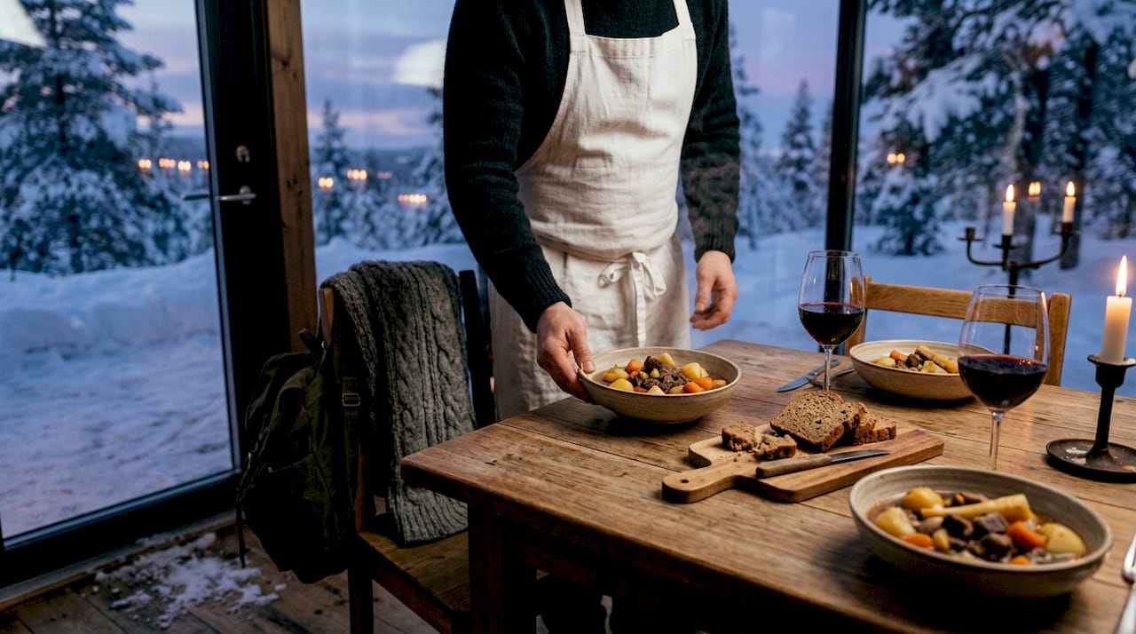 Chef serves romantic Arctic dinner for two