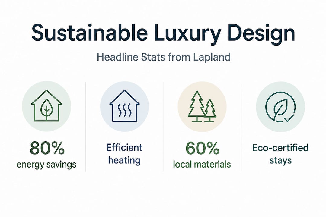 Infographic with statistics on sustainable luxury design