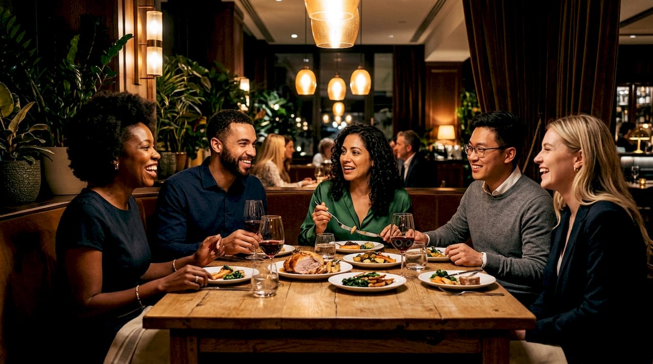 Guests dining in intimate private room