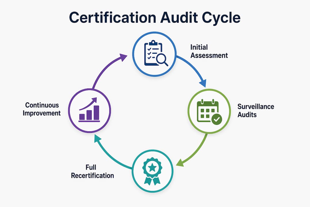 Infographic showing sustainability certification audit steps