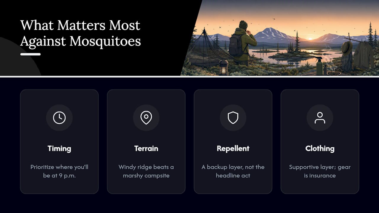 Diagram showing mosquito control factors by importance