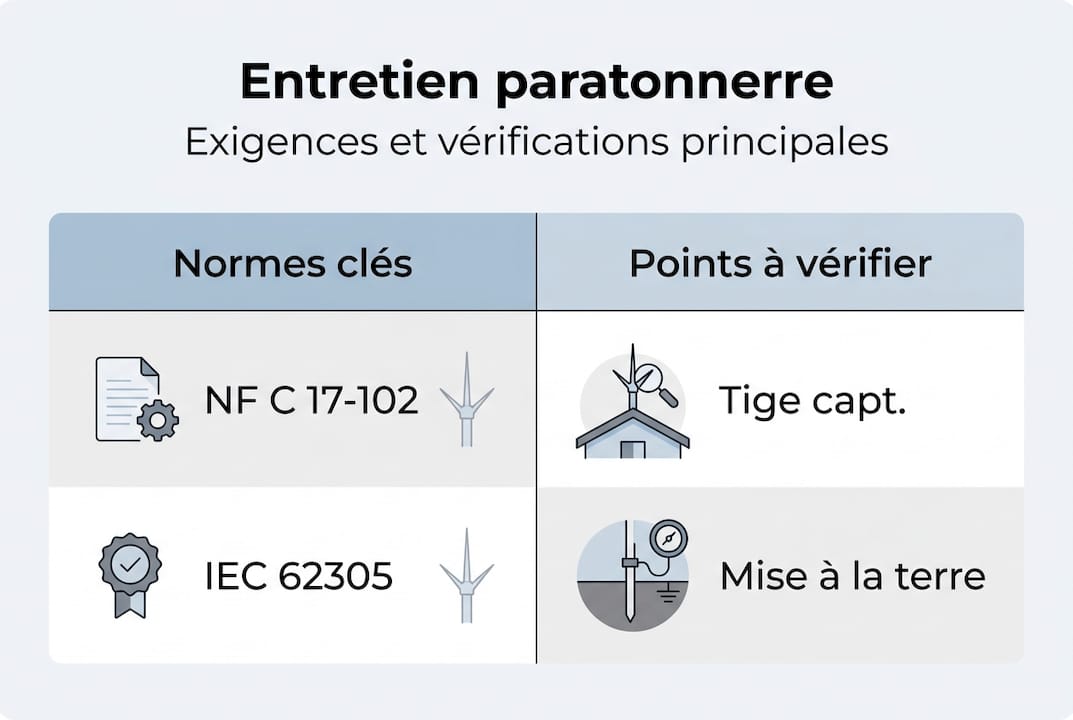Découvrez notre infographie dédiée aux bonnes pratiques et aux obligations liées à l’entretien des paratonnerres.