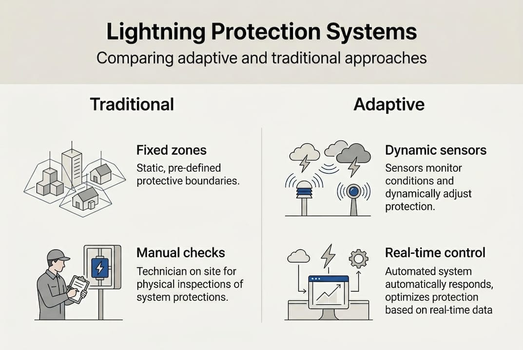Infographic compares lightning protection approaches