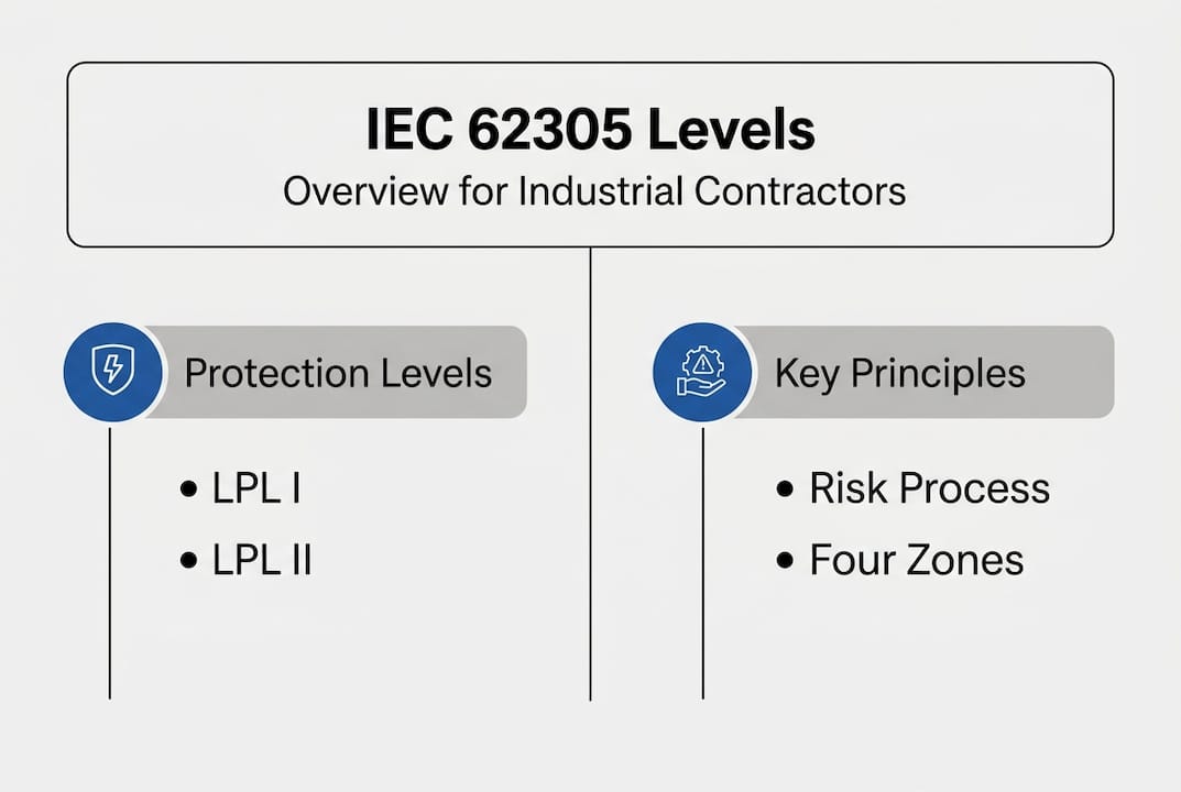 Infographic on IEC 62305 lightning protection levels