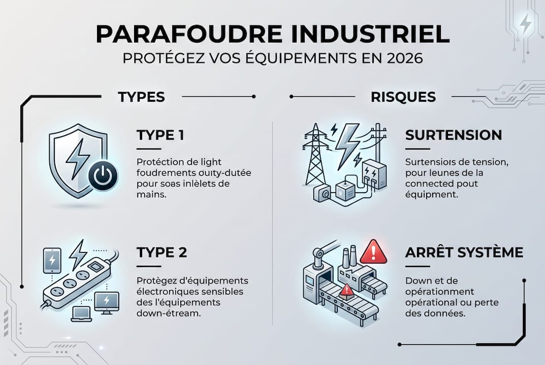 Infographie : les différents types de parafoudres et les risques associés