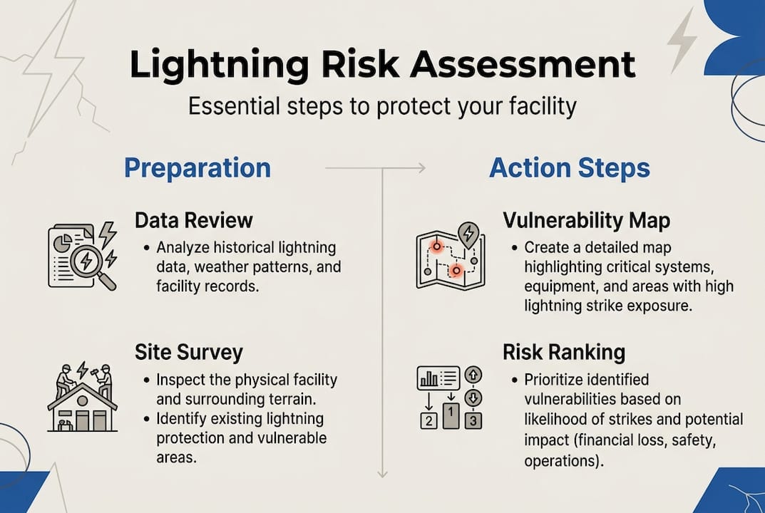 Infographic of key lightning risk steps