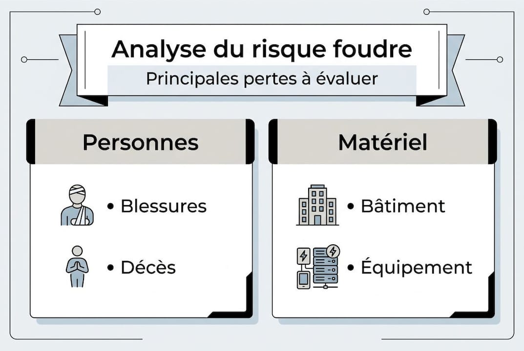 Visuel clair pour comprendre l’évaluation du risque lié à la foudre