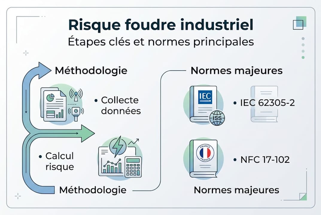 Schéma récapitulatif des principales étapes d’une étude de risque foudre