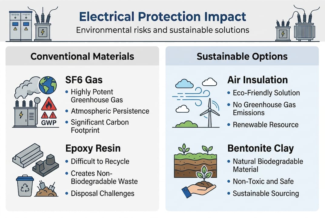Infographic about sustainable electrical protection