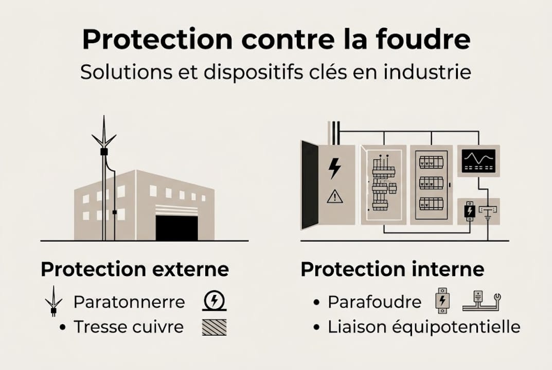Zoom sur la protection contre la foudre en milieu industriel : l’essentiel en infographie
