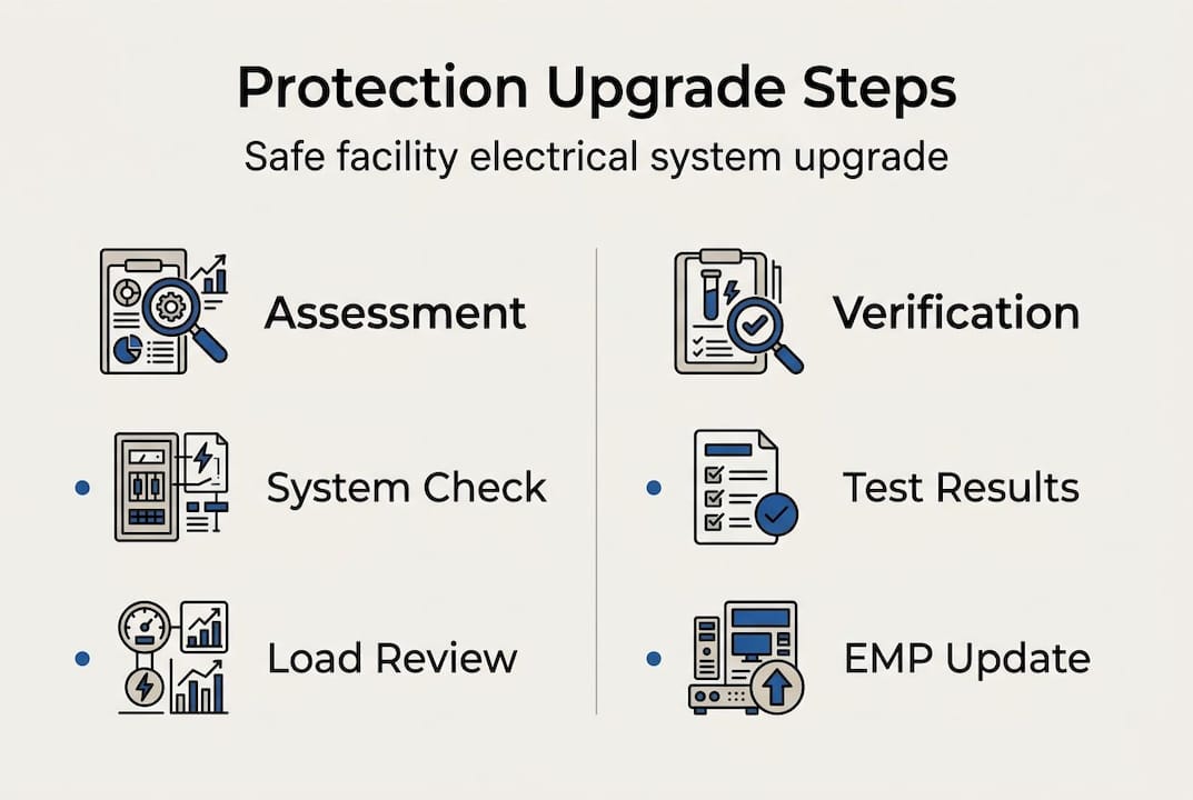 Infographic of electrical protection upgrade steps
