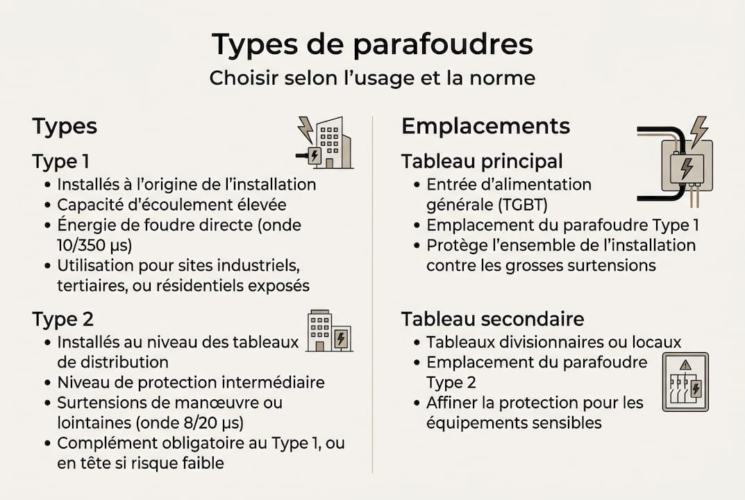 Infographie : quels sont les différents types de parafoudres et où les installer ?