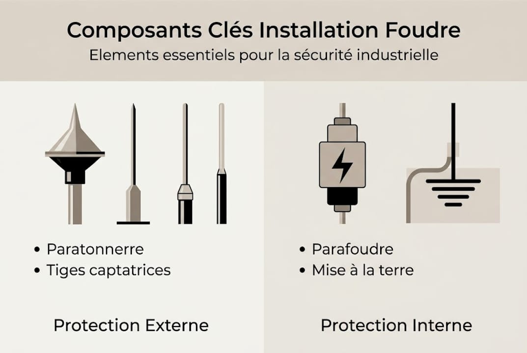 Infographie : les éléments indispensables d’une installation de protection contre la foudre certifiée