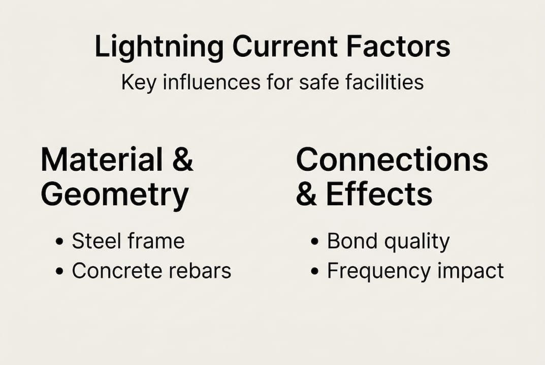 Infographic on lightning current distribution factors