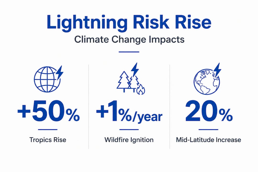 Infographic with lightning risk rise statistics