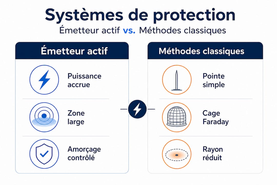 Infographie : panorama des différentes solutions de protection contre la foudre
