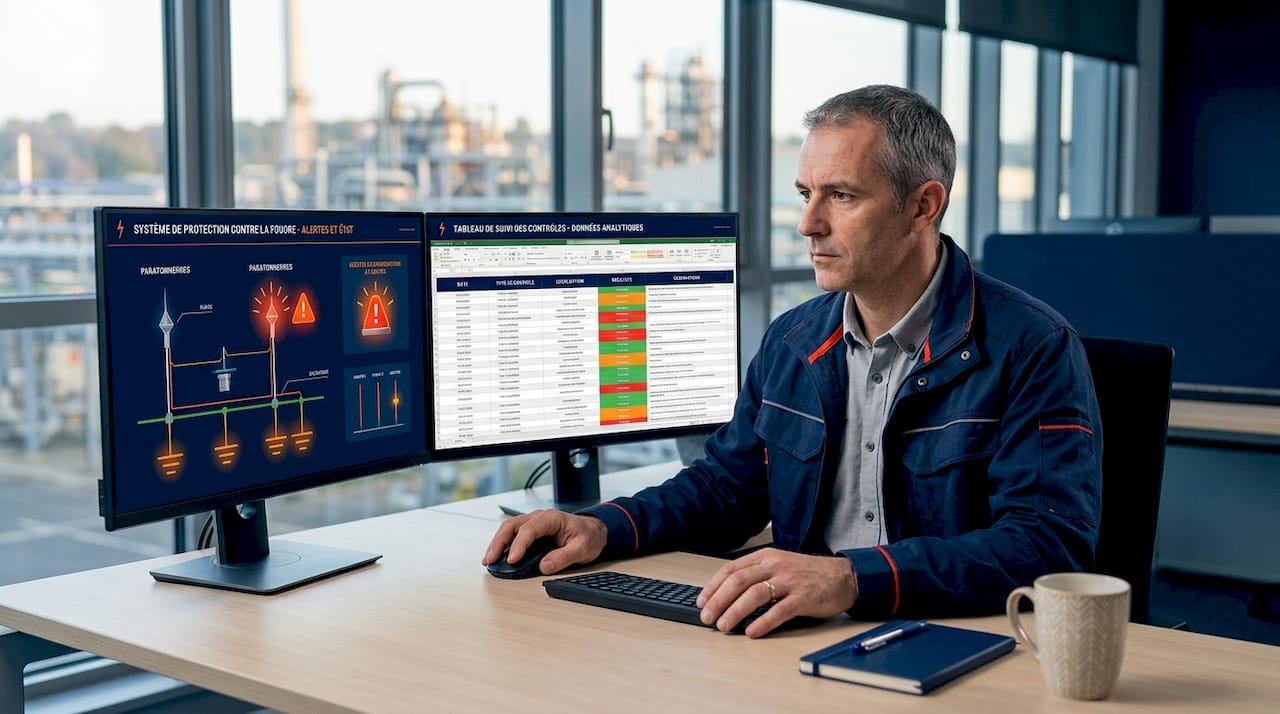 Surveillance intelligente et gestion connectée de la maintenance des systèmes de protection contre la foudre en milieu industriel