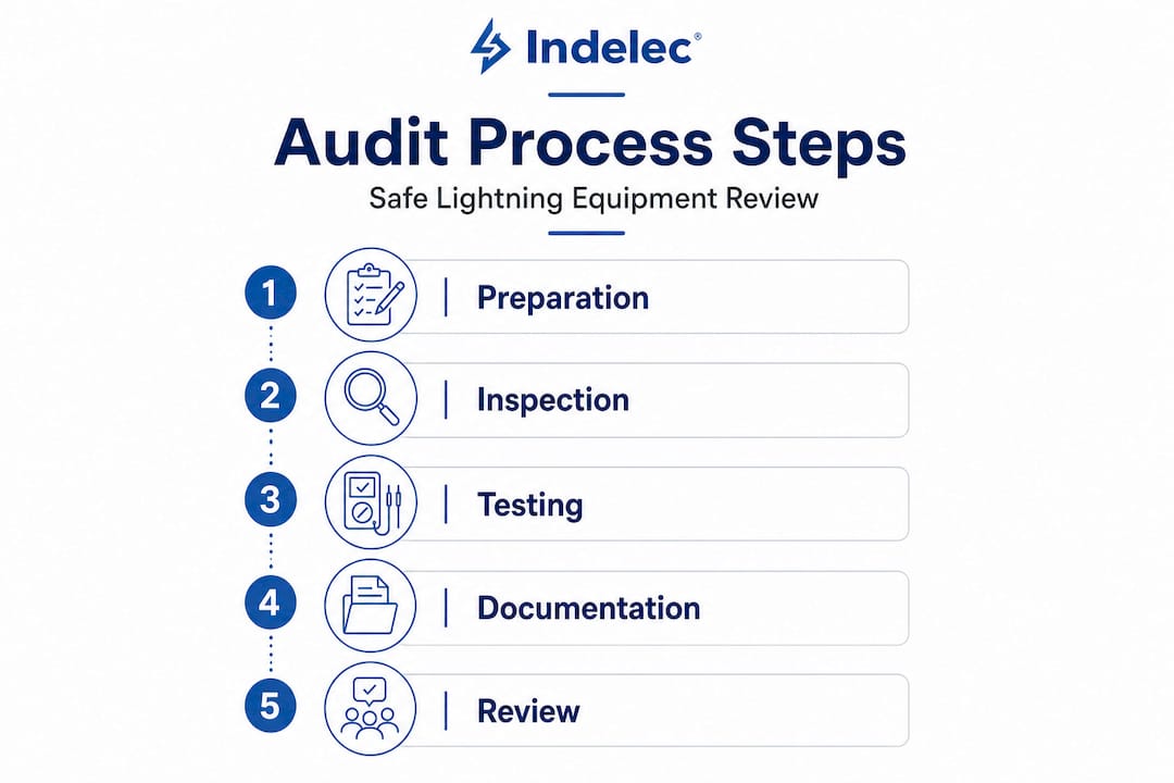 Infographic visualizing lightning audit steps