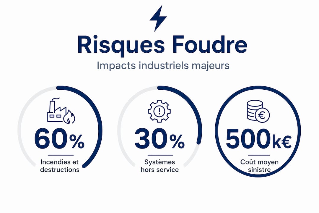Infographie : l'impact de la foudre sur les secteurs industriels en chiffres