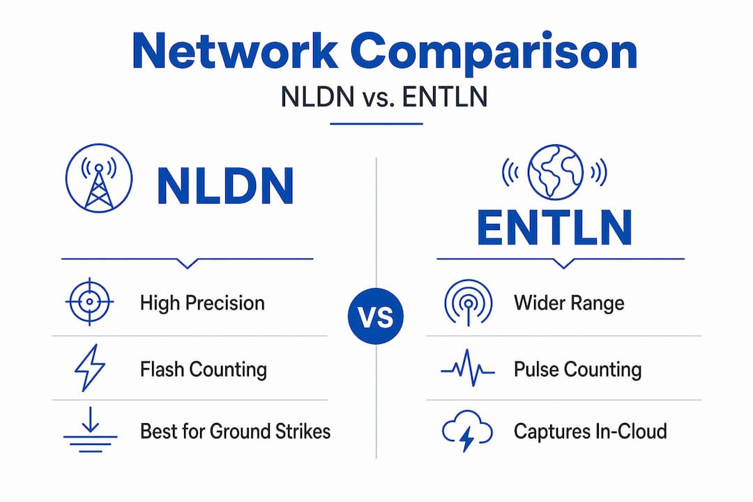 Infographic comparing NLDN and ENTLN networks