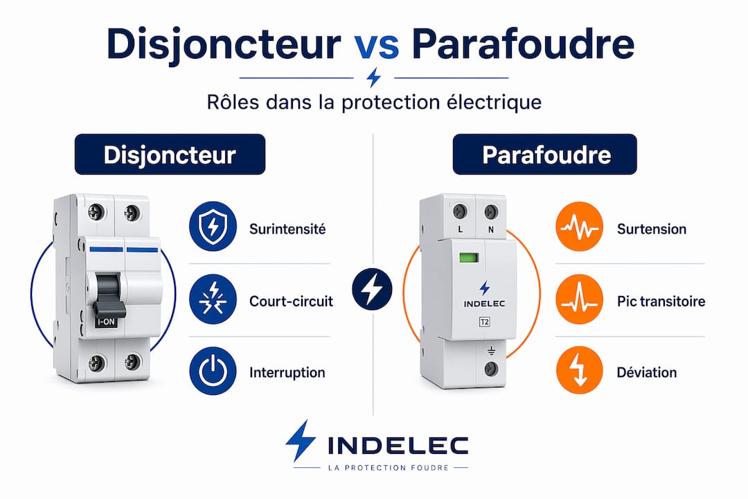 Tableau comparatif entre disjoncteur et parafoudre