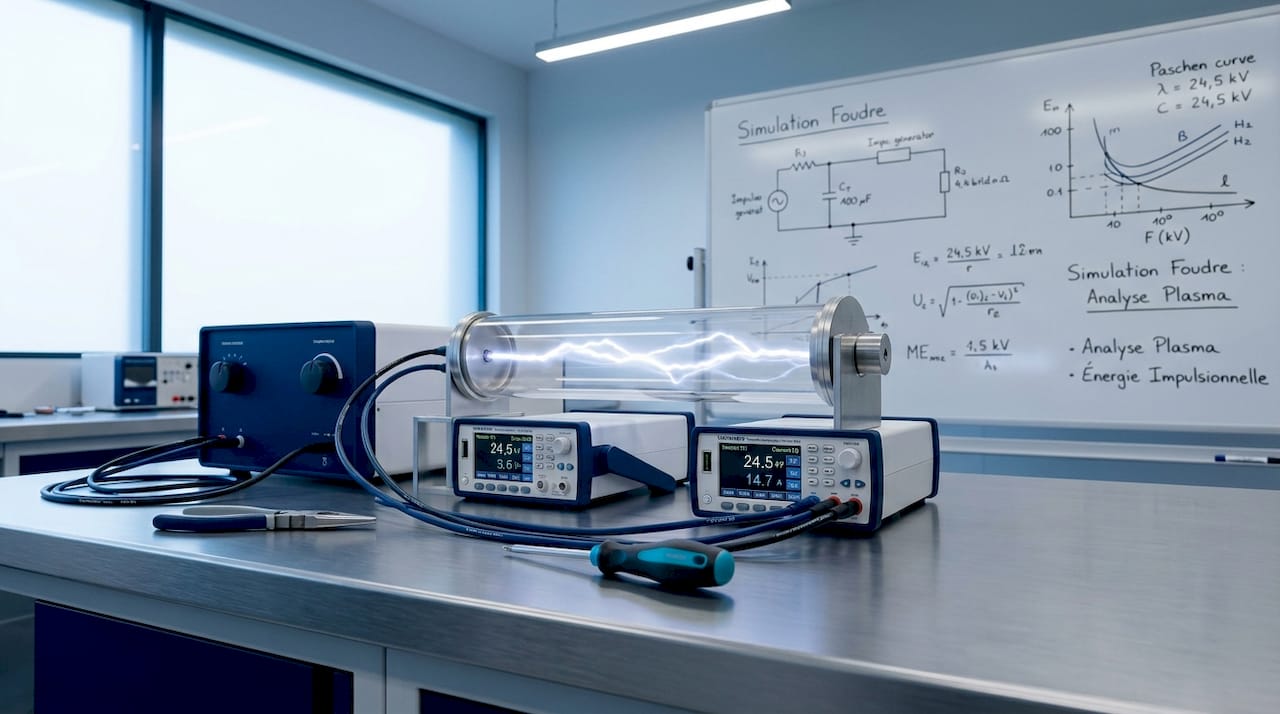 Un canal de plasma lumineux observé lors d'une expérience en laboratoire