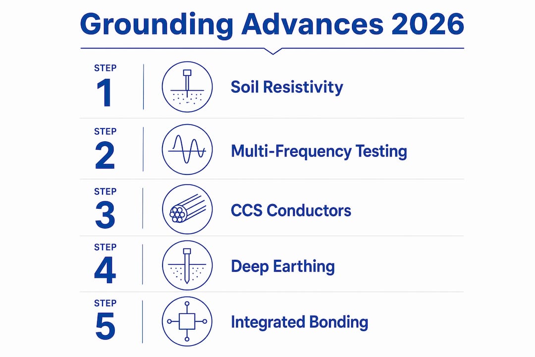 Infographic illustrating key advancements in grounding technology