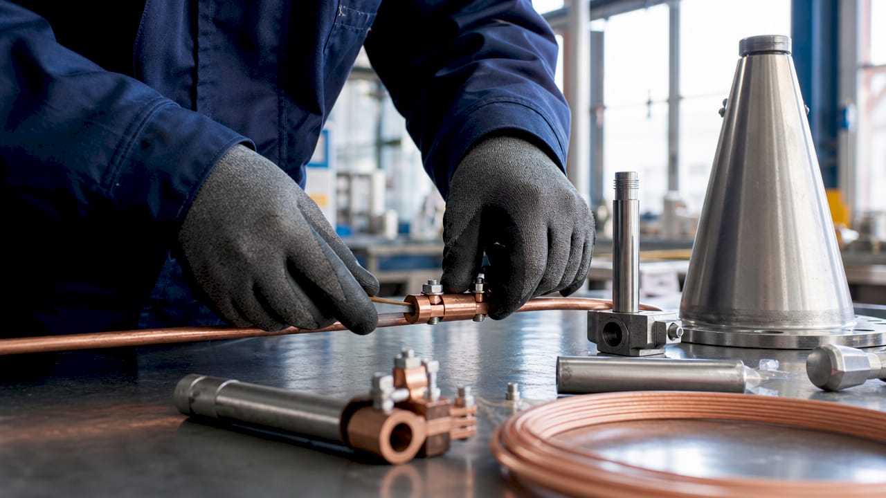 Un technicien en train d’installer des systèmes de protection contre la foudre