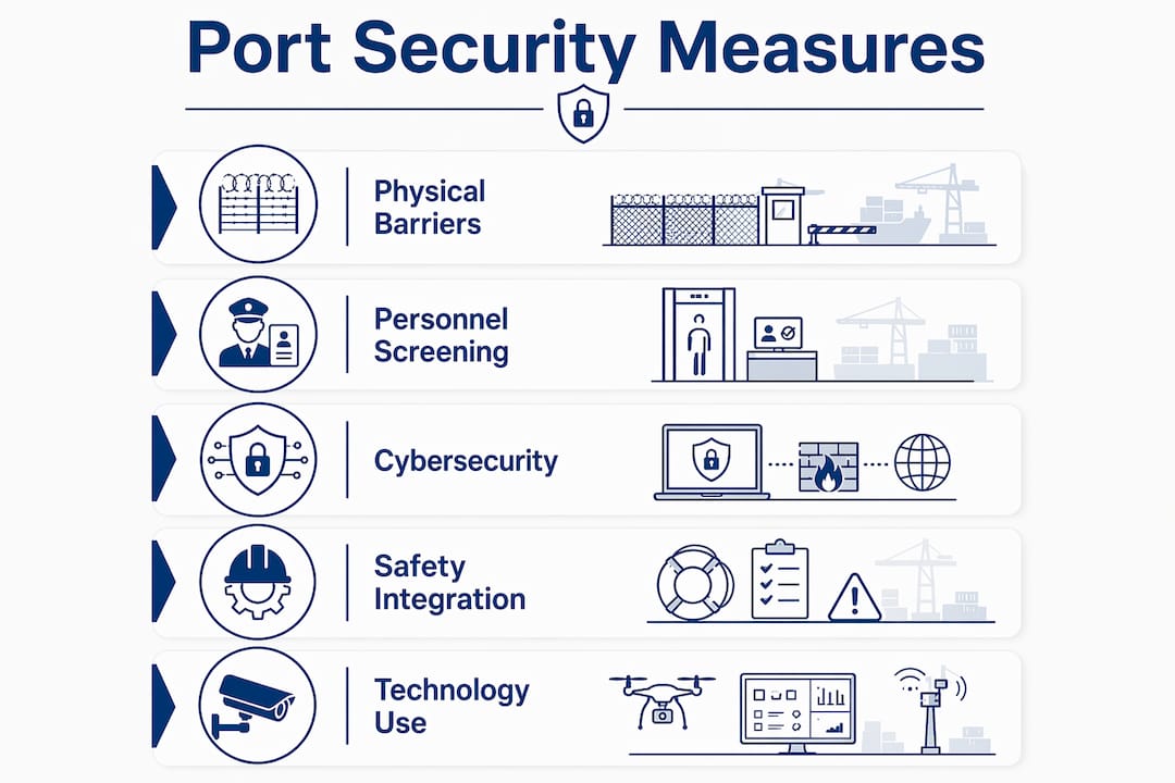 Infographic outlining key port security measures