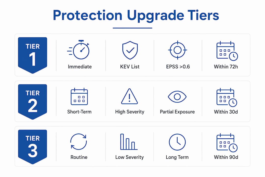 Infographic showing protection upgrade prioritization tiers