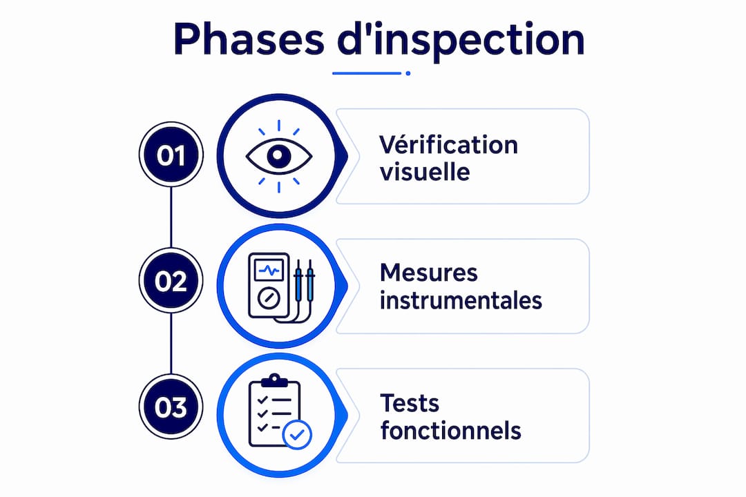 Schéma illustrant les grandes étapes d’un audit électrique