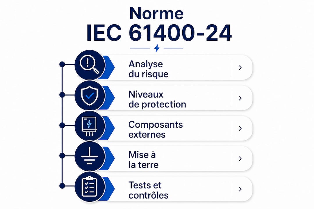 Présentation visuelle des étapes essentielles de la norme IEC 61400-24