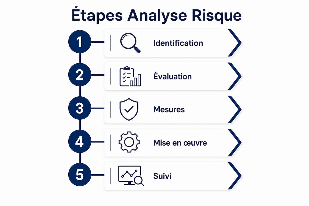 Présentation visuelle des étapes essentielles pour évaluer les risques liés à la foudre