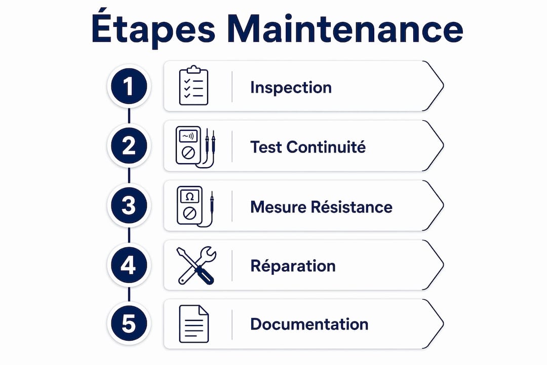 Découvrez en image les différentes étapes clés de l’entretien des systèmes de mise à la terre.