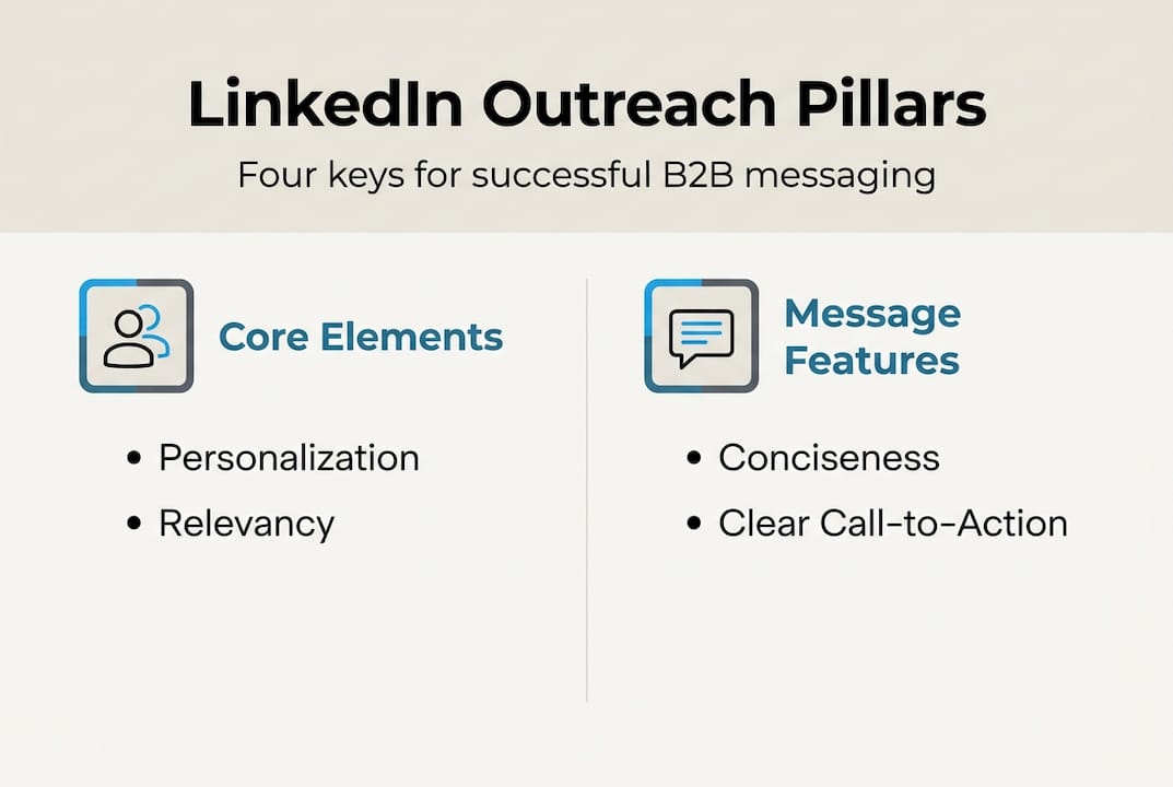 Infographic outlining LinkedIn outreach pillars