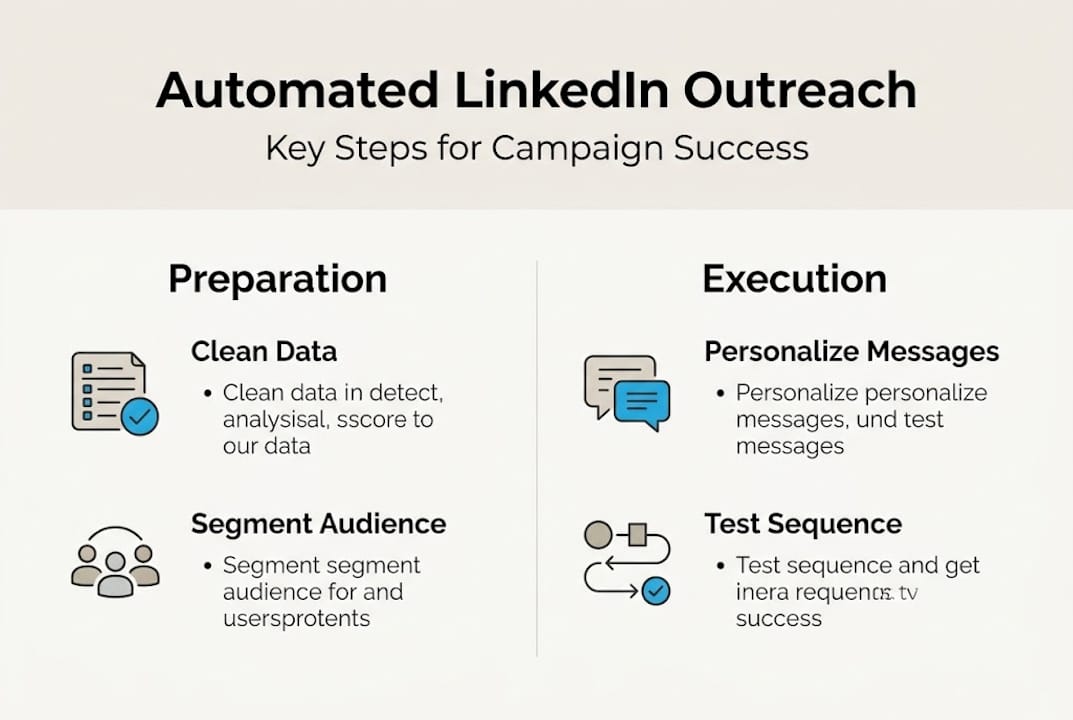 Infographic of LinkedIn outreach steps and key actions